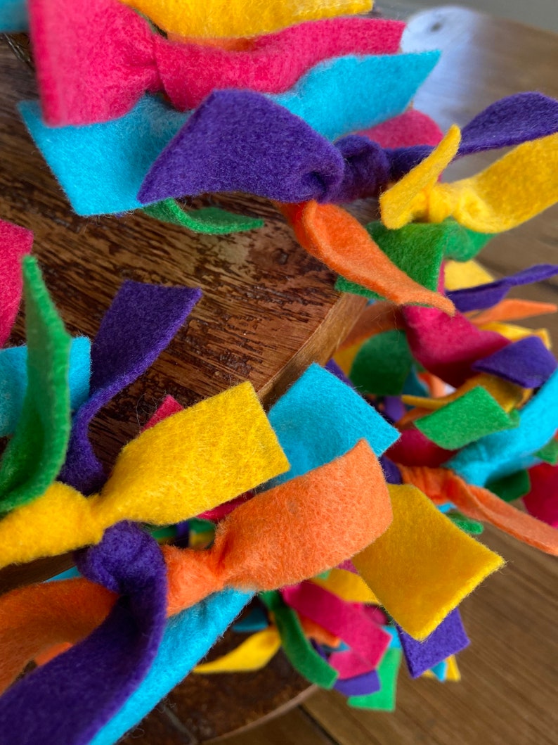Hand Tied Multicolored Felt Garland Great for Easter Etsy