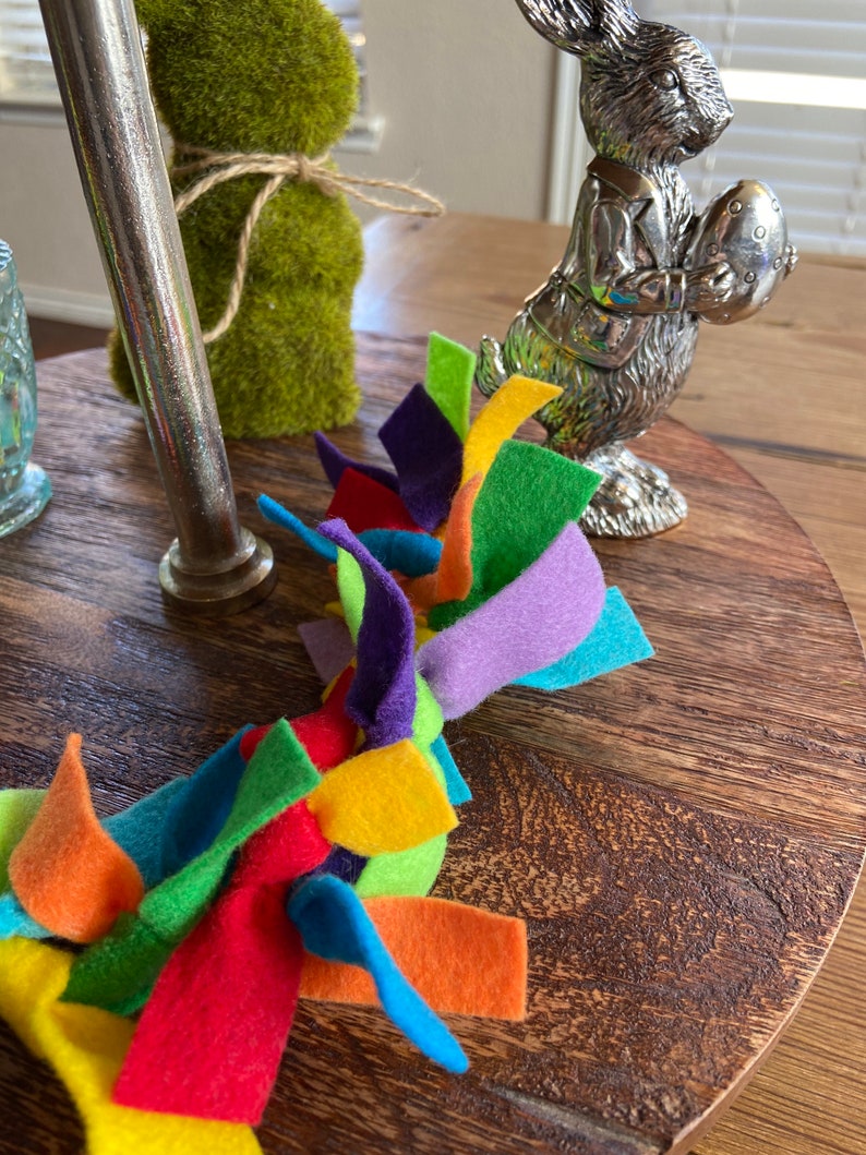 Hand Tied Multicolored Felt Garland Great for Easter Etsy
