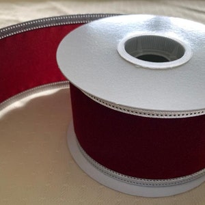 Red Christmas Ribbon, Wired Holiday Ribbon, Christmas Wreath Bow, Decorative Ribbon, Merry Christmas Gift Wrap