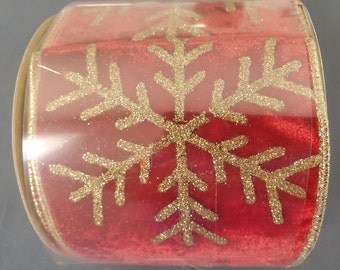 Weihnachtsband, drahtgebundenes Band für Kränze, Feiertagsband, Bastelband, frohes Weihnachtsdekor, Geschenkverpackung