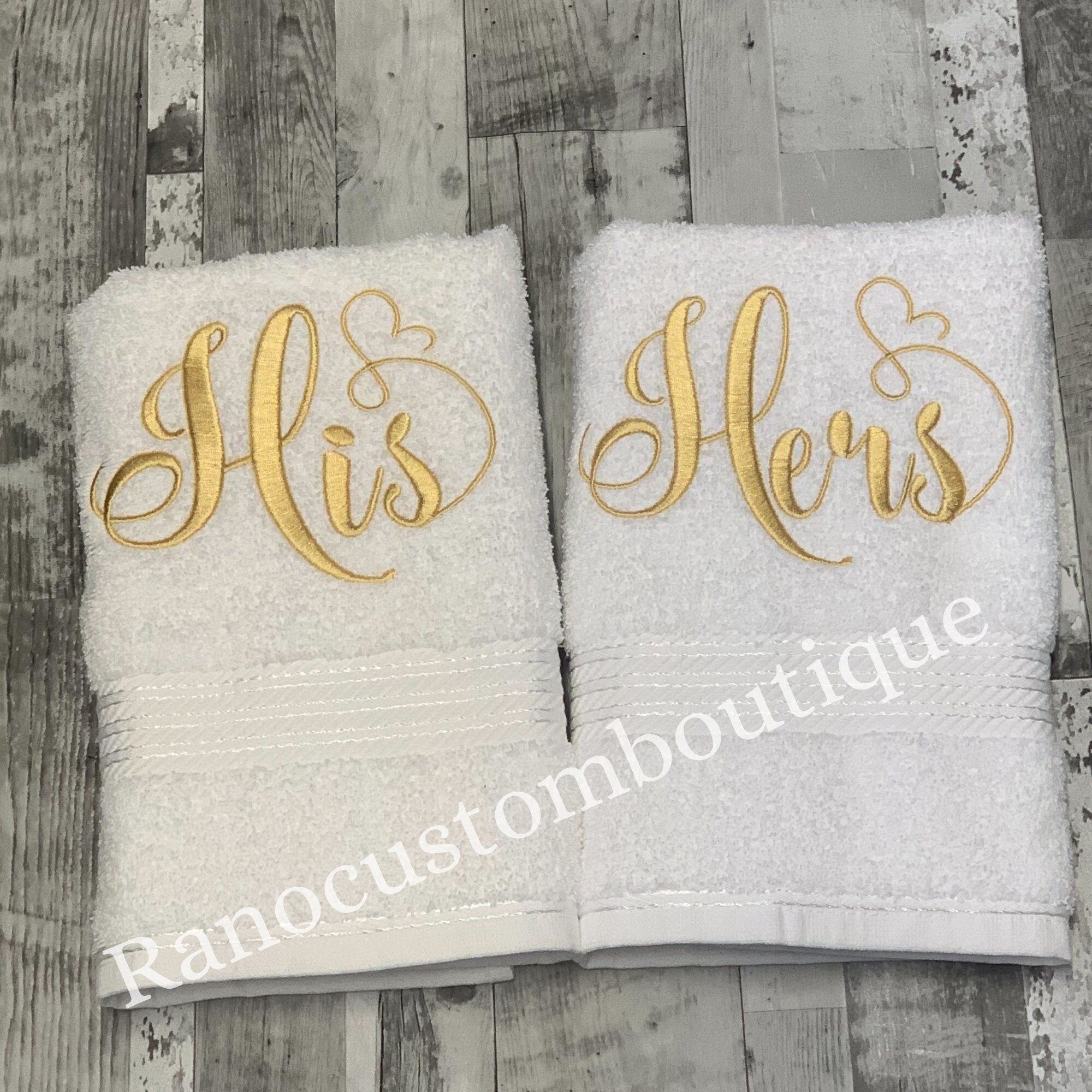 Personalised Luxury Wedding Towel Set, Embroidered Engagement Gift Set