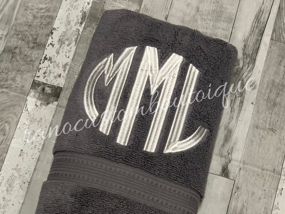 Personalized Monogram Embroidery Towel, Custom Monogrammed
