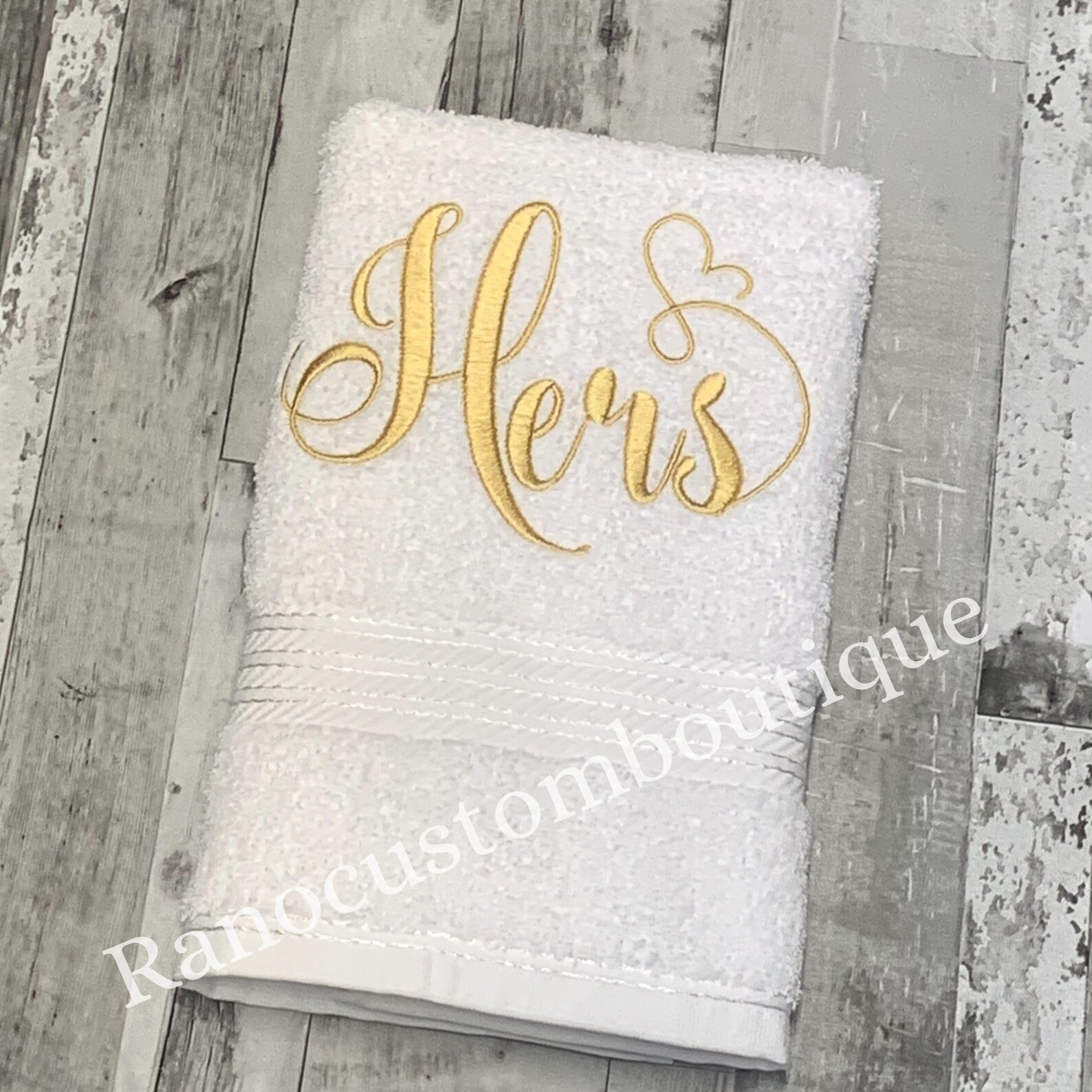Personalised Luxury Wedding Towel Set, Embroidered Engagement Gift Set, His and Hers Couple