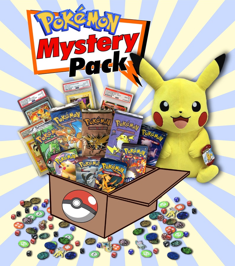 Mystery Box himitsu No Hako Pokemon Mystery Box 100 Cards 2 Authentic Booster Packs & | Etsy