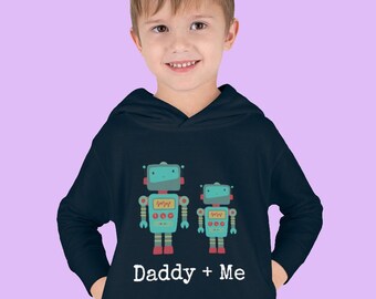 Dad and Me Robot Toddler Hoodie sweatshirt - Fathers day, robot party, girls boys robot jumper, robot hoodie