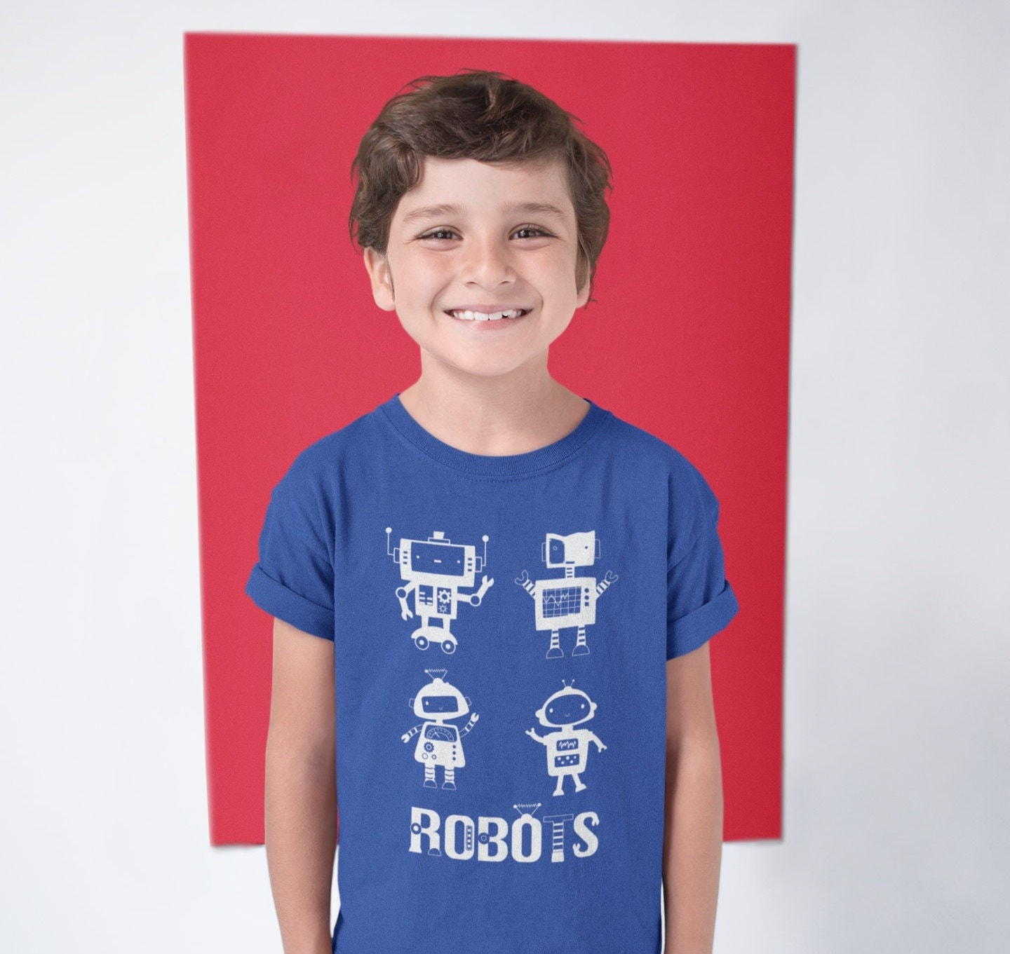 Tee-shirt robot Robot Boys Girls, Robot Birthday, Robot Tees, Fun Robot Cloths, Four Robots