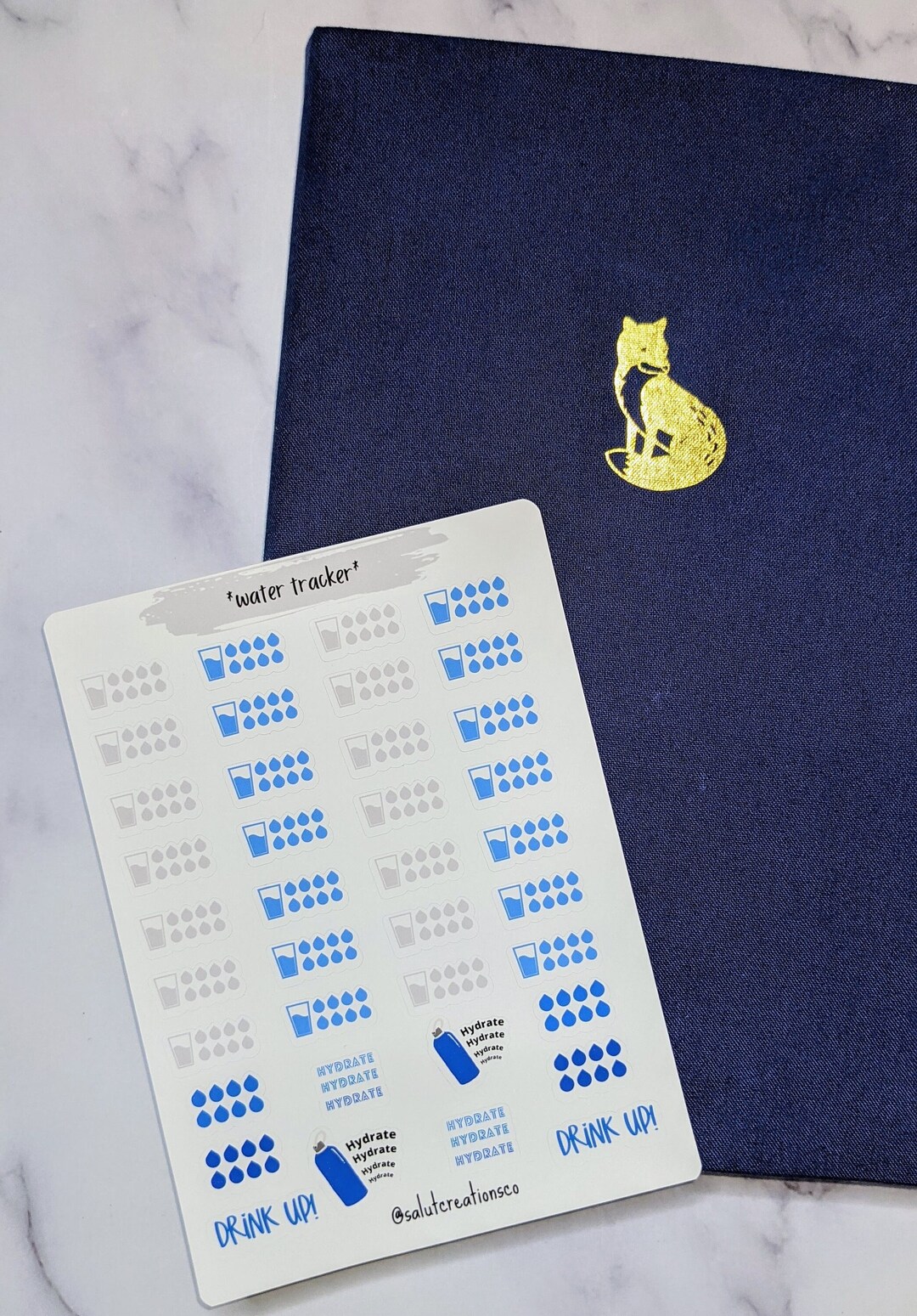 Water Tracker Bullet Journaling Sticker Sheet - Etsy