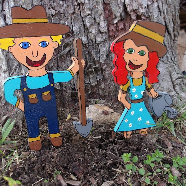 Garden Character Stakes Outdoor Yard Ornaments