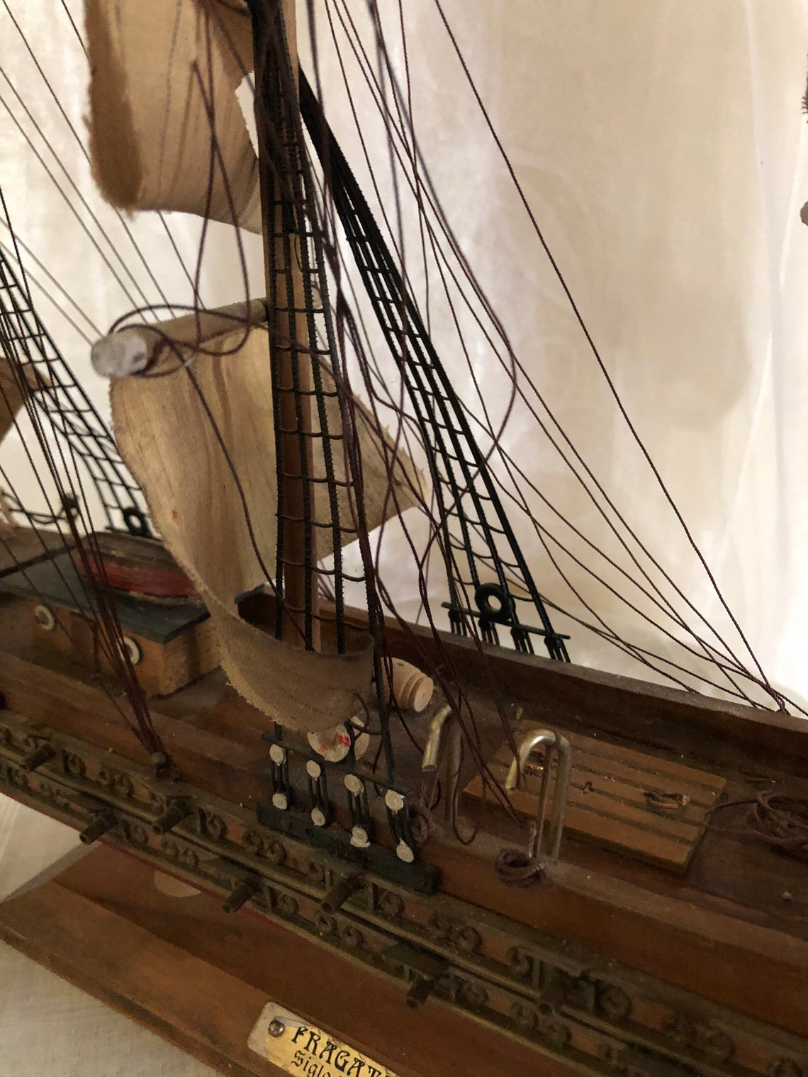 Vintage Wooden Model Ship Fragata Siglo XV111 Spanish Ship Etsy Canada