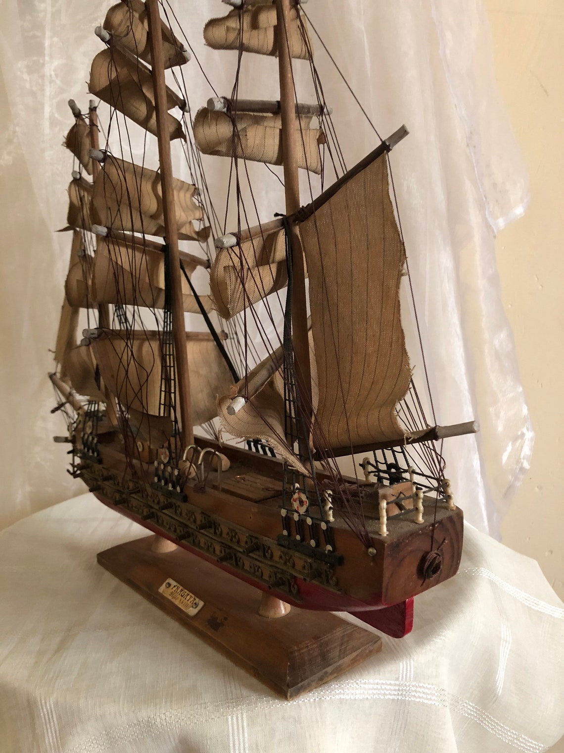 Vintage Wooden Model Ship Fragata Siglo XV111 Spanish Ship Etsy Canada