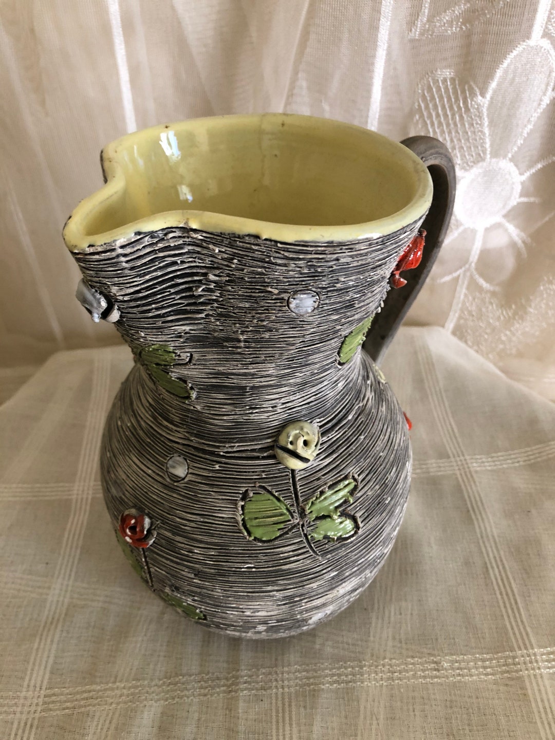 Italian Mid Century 60s Water / Ice / Pitcher Jug Pottery Signed on ...
