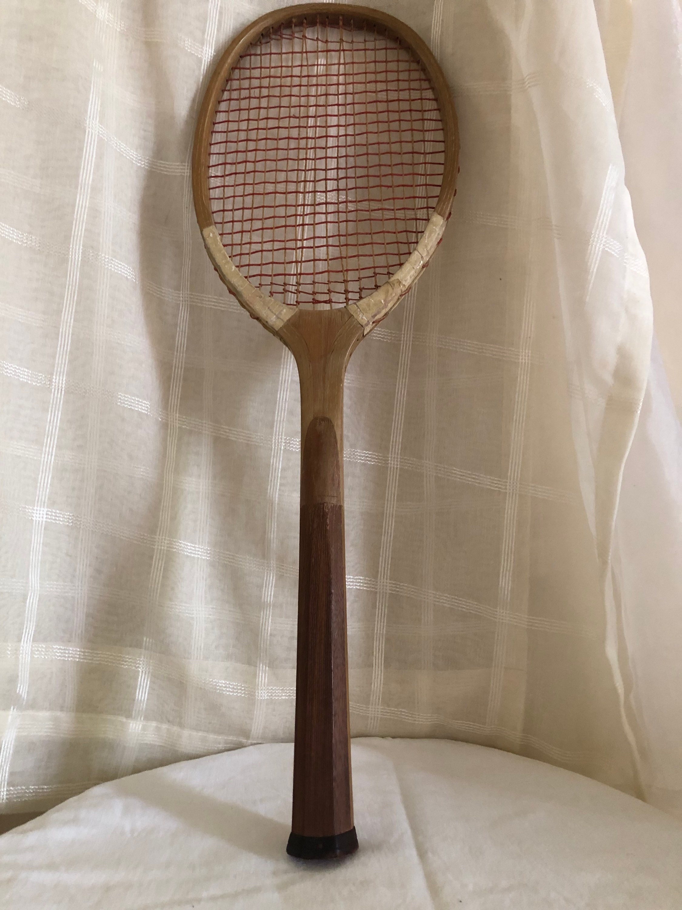 Vintage Wooden Tennis Racket Made by Unique With Original - Etsy