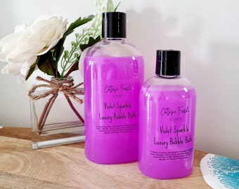 Luxury Bubble Bath: Violet Sparkle Scented, Vegan Friendly and Cruelty Free