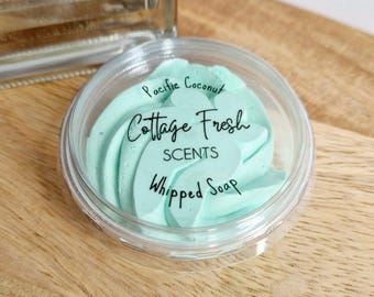 Pacific Coconut Scented Whipped Soap with Skin Nourishing Ingredients: (30g Sample Pot)