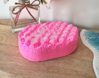 Raspberry Fizz Soap Infused Exfoliating Massage Sponge