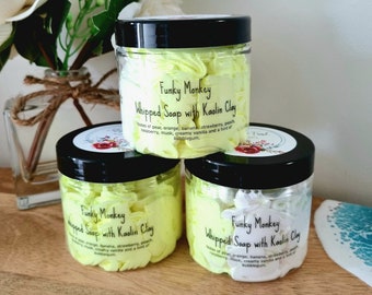 Funky Monkey Whipped Soap with Kaolin Clay and Apricot Kernel Oil