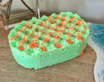 Tropical Mango & Lime Soap Infused Exfoliating Massage Sponge