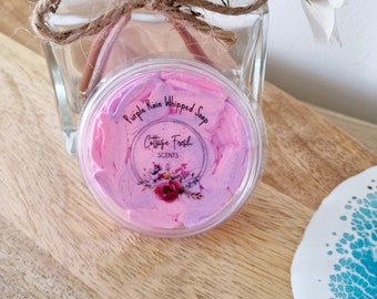 Purple Rain Scented Whipped Soap: Multi-Purpose for Bath, Shower or Shaving