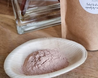 Pink Clay & Rosehip Face Mask, Natural Vegan Skincare (50g Pouch)