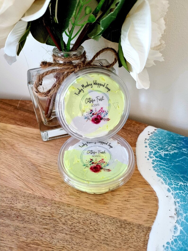 Jabón batida con aroma a Funky Monkey: multiusos para baño, ducha o afeitado (muestra) imagen 3
