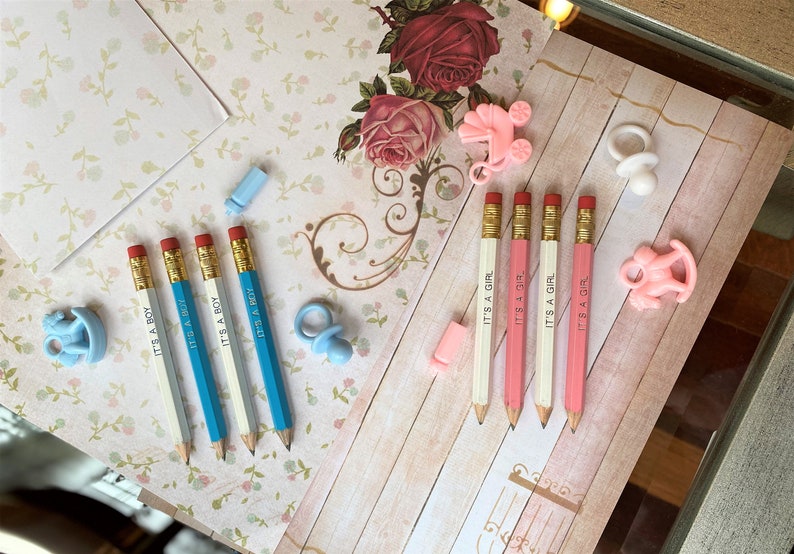 Set of 25 Baby Shower Favors Bridal Shower Favors Mini Golf Pencils Personalized Pencils image 3
