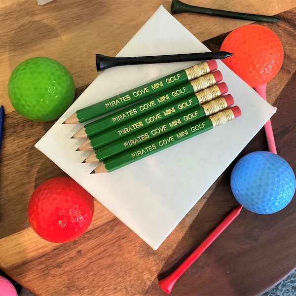 25 Bulk Custom Mini Golf Pencils | Custom Golf Events | Wedding Shower Gifts | Baby Shower Gifts | Special Events Gifts | Party Favors