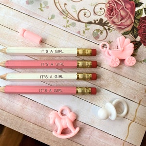 Set of 25 Baby Shower Favors Bridal Shower Favors Mini Golf Pencils Personalized Pencils image 1