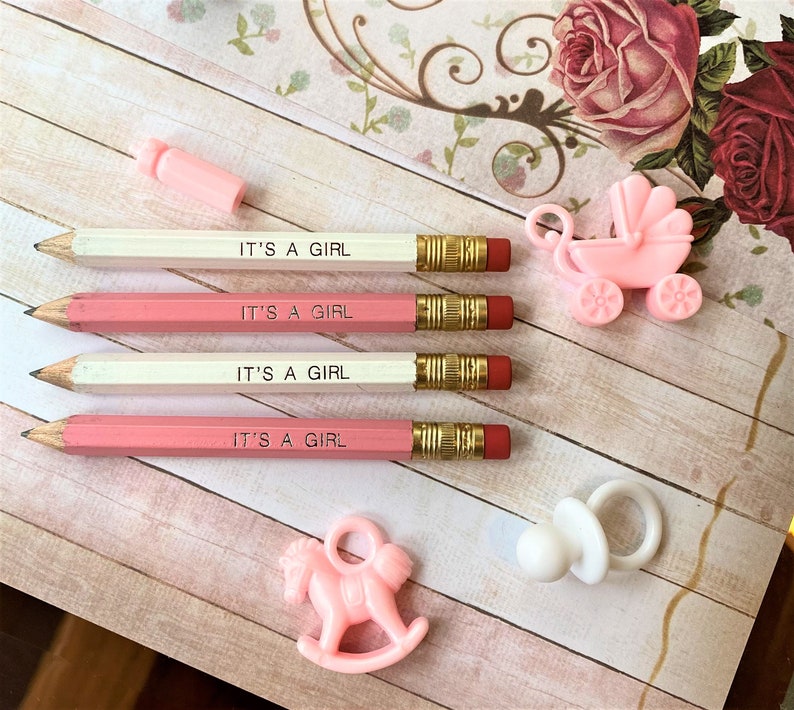 Set of 25 Baby Shower Favors Bridal Shower Favors Mini Golf Pencils Personalized Pencils image 1