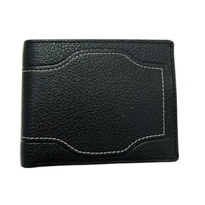 Cartera de cuero para hombre / Cartera plegable de cuero / Titular de efectivo / Cartera minimalista hecha a mano / Cartera RFID / Cartera de cuero delgada negra