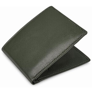 Cartera de cuero genuino premium plegable RFID segura y duradera con capacidad adicional, regalo para hombres, billetera minimalista/tarjetero artesanal