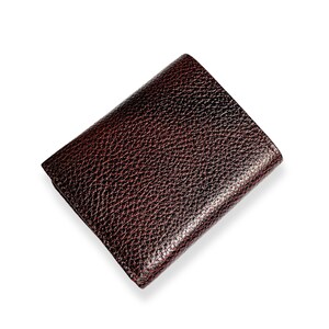 Echtleder Geldbörse | Herren Bi-Fold Geldbörse | Bargeldhalter | Handgefertigte minimalistische Geldbörse |  RFID Geldbörse | Dunkelbraune schlanke Ledergeldbörse