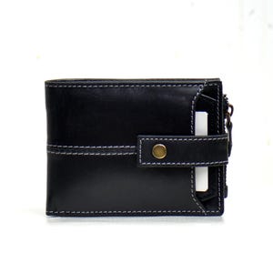 Cartera RFID plegable de cuero genuino, segura y duradera, con capacidad adicional, regalo para hombres, billetera minimalista/tarjetero artesanal.