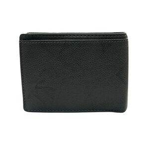 Cartera de cuero genuino / Cartera plegable para hombre / Tarjetero / Cartera minimalista artesanal / Cartera RFID / Cartera delgada de cuero color negro