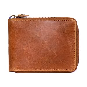 Cartera RFID plegable de cuero genuino de primera calidad, segura y duradera, con capacidad adicional, regalo para hombres, billetera minimalista/tarjetero artesanal.