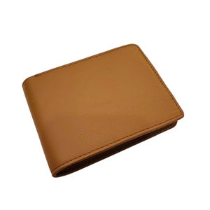 Cartera de cuero genuino / Cartera plegable para hombre / Tarjetero / Cartera minimalista artesanal / Cartera RFID / Cartera fina de cuero / Color tostado