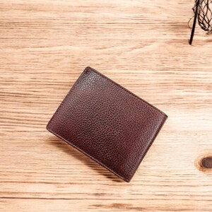 Cartera de cuero para hombre con RFID, plegable, segura y duradera, con capacidad adicional, regalo para hombre, billetera minimalista/tarjetero artesanal, color marrón