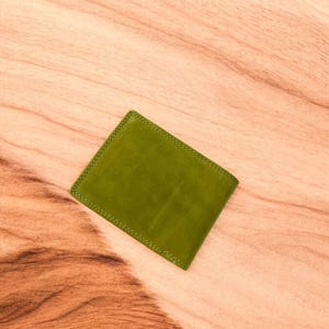 Mens Leather Bifold RFID Wallet Green colour With Extra Capacity Gift for Men Minimalist Wallet| Handcrafted Cash Holder