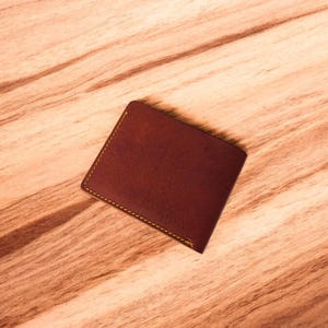 Cartera de cuero para hombre con RFID, plegable, segura y duradera, con capacidad adicional, regalo para hombre, billetera minimalista/tarjetero artesanal, color marrón