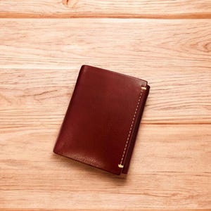 Cartera de cuero para hombre con RFID, plegable, segura y duradera, con capacidad adicional, regalo para hombre, billetera minimalista/tarjetero artesanal, color marrón