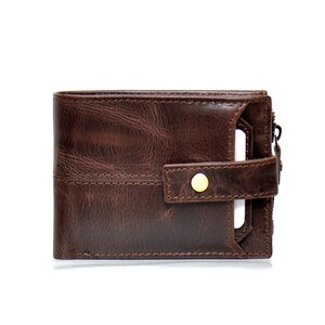 Cartera RFID plegable de cuero genuino premium, segura y duradera con capacidad adicional, regalo para hombres, billetera minimalista/tarjetero artesanal