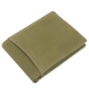Cartera RFID plegable de cuero para hombre, segura y duradera, con capacidad extra. Regalo para hombre. Cartera minimalista/tarjetero artesanal.
