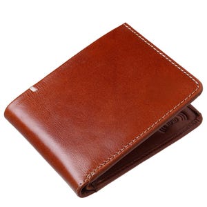 Cartera RFID plegable de cuero genuino, segura y duradera, con capacidad adicional, regalo para hombres, billetera minimalista/tarjetero artesanal.