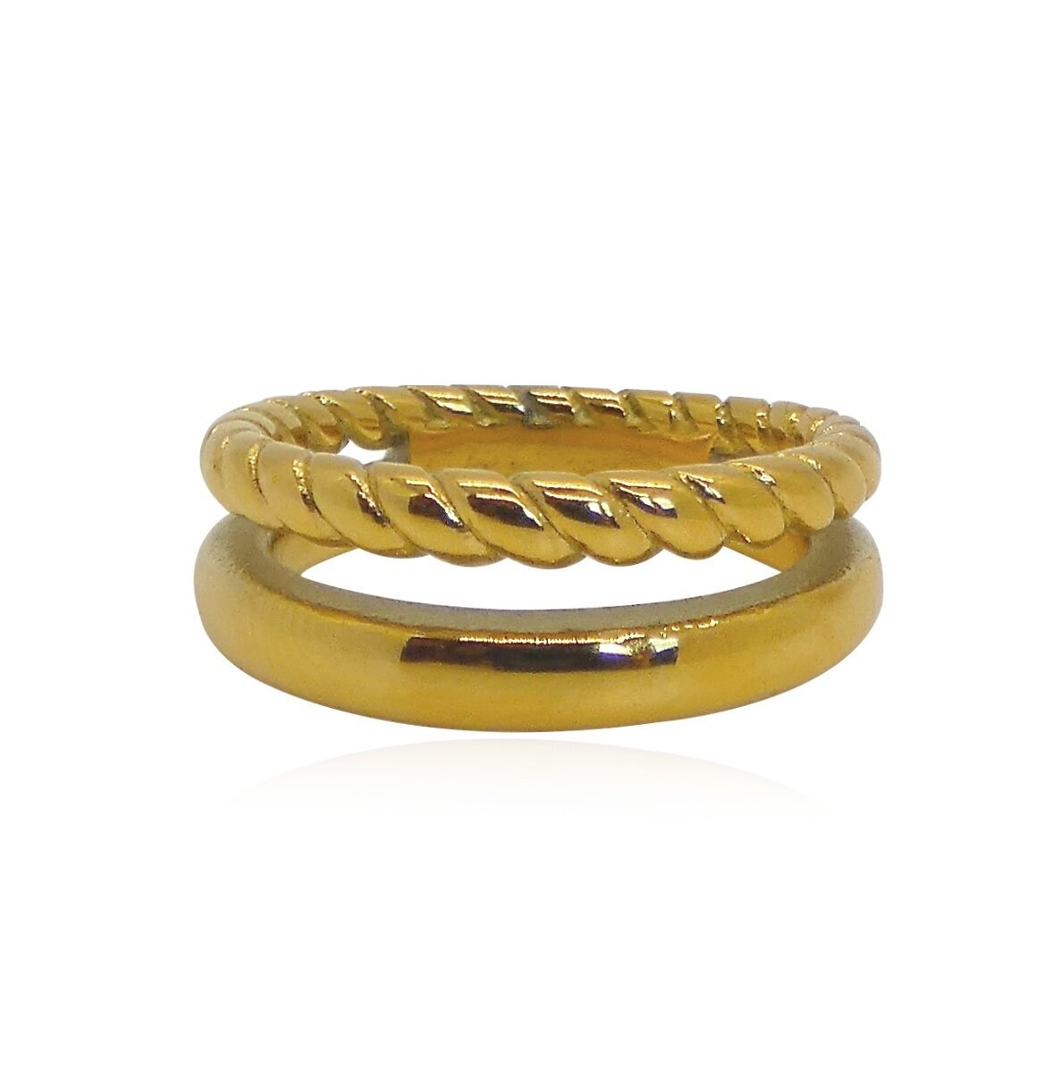 Twisted Rope Ring, Gold Stacking Ring, Dainty Braided Ring, Delicate