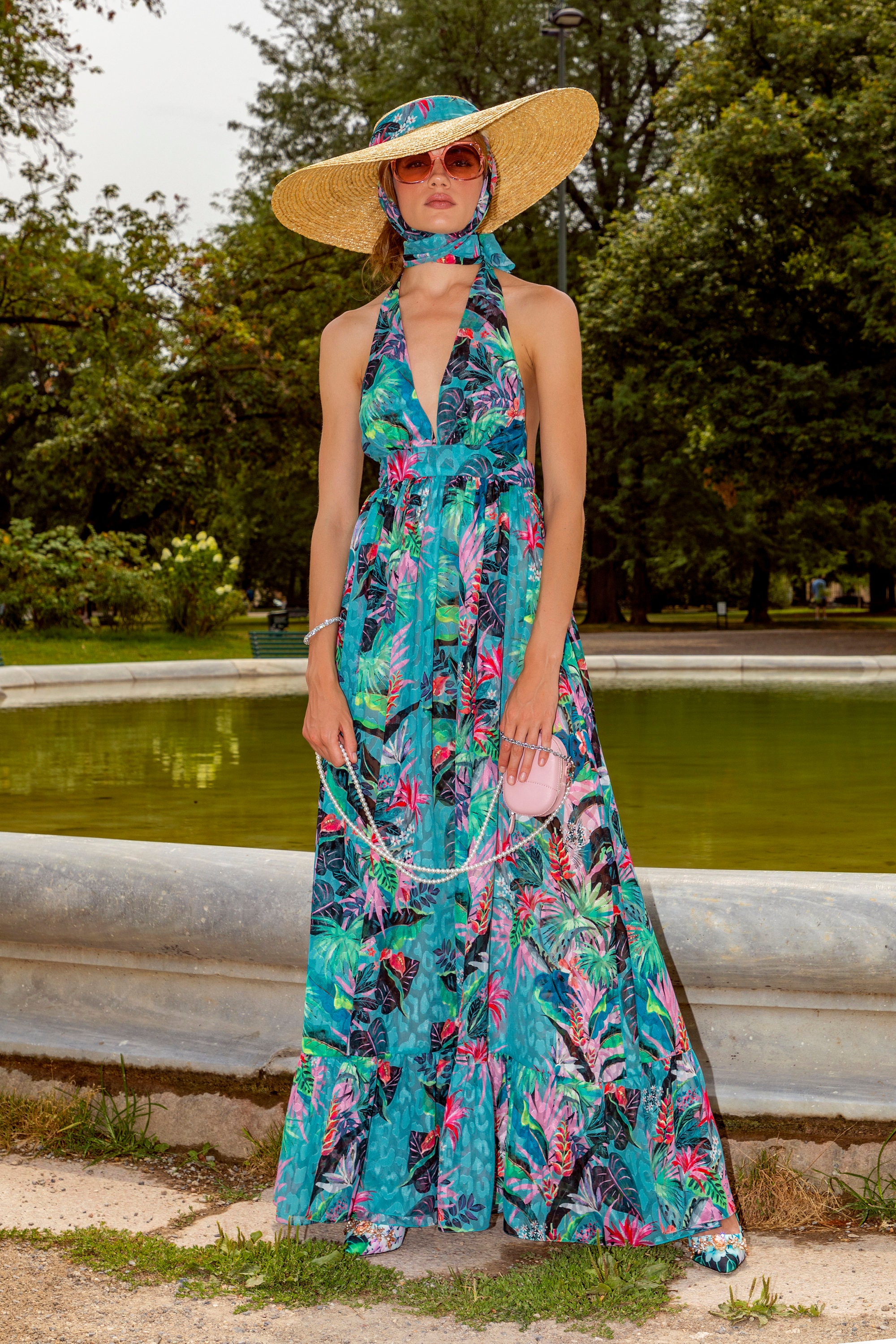 sachin and babi light blue dress Navy Blue Chiffon Maxi Dress: Greek Style Formal Gown main image 0