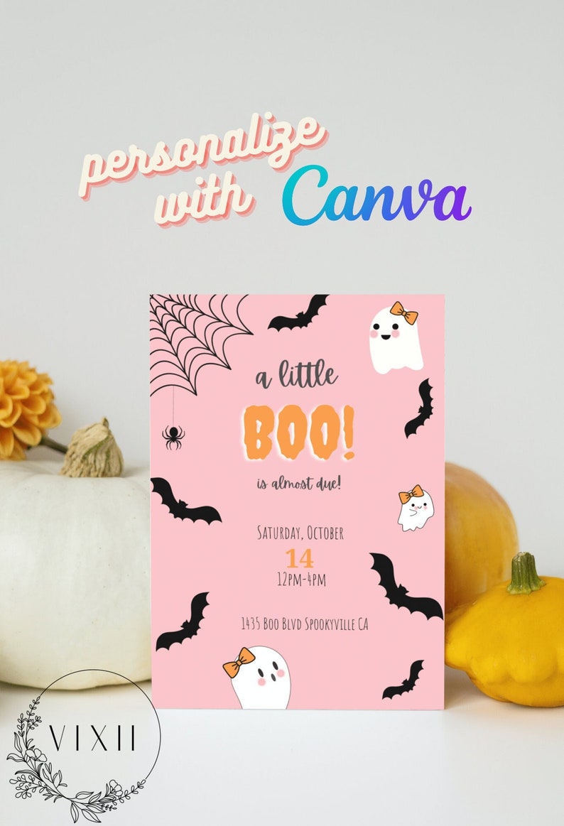 Editable Halloween Baby Shower Invitation Fall Baby Shower Etsy