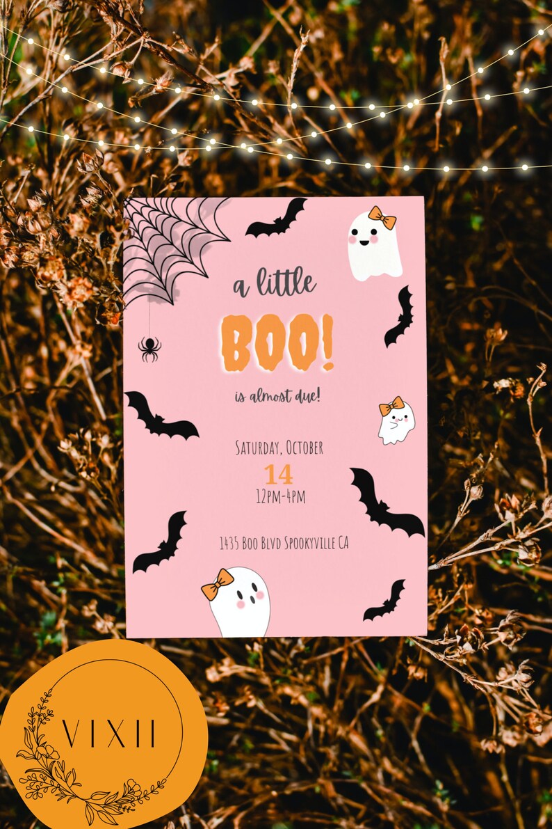 Editable Halloween Baby Shower Invitation Fall Baby Shower Etsy
