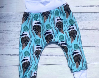 Kookaburra Harem Pants - Cotton blend Sizes 000-2 - Comfy Aussie Chic for Little Ones