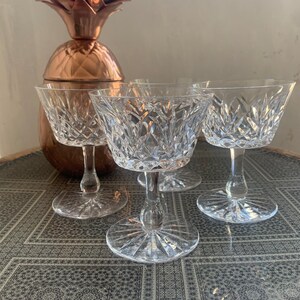 vintage crystal cut glass champagne sherbets coupes -cocktail glasses - low sherbets - Oban by Edinburgh Crystal - set of 4