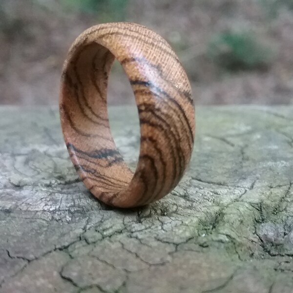 Zebra Wood Ring - U.S. Size 6.5 - Hardwood Ring - Wooden - Jewelry - Organic - Mens Jewelry - Womens Jewelry - 5 Year Anniversary - Ring