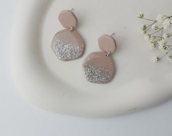 Festliche Ohrringe aus Polymer Clay | Schicke Statement Ohrhänger | Glitzer | Ohrhänger Ostern Sommer | Geschenk Freundin | Noelle